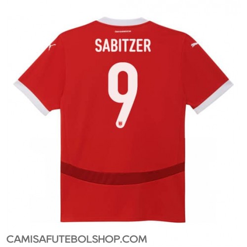 Camisa de time de futebol Áustria Marcel Sabitzer #9 Replicas 1º Equipamento Europeu 2024 Manga Curta